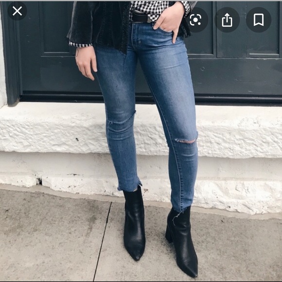 Levi’s 711 Skinny Distressed Raw Hem Jeans size 27 - Picture 1 of 7